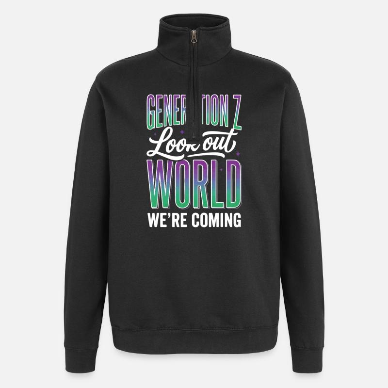 Monde de la Génération Z - Sweat à zip 1/4 - noir