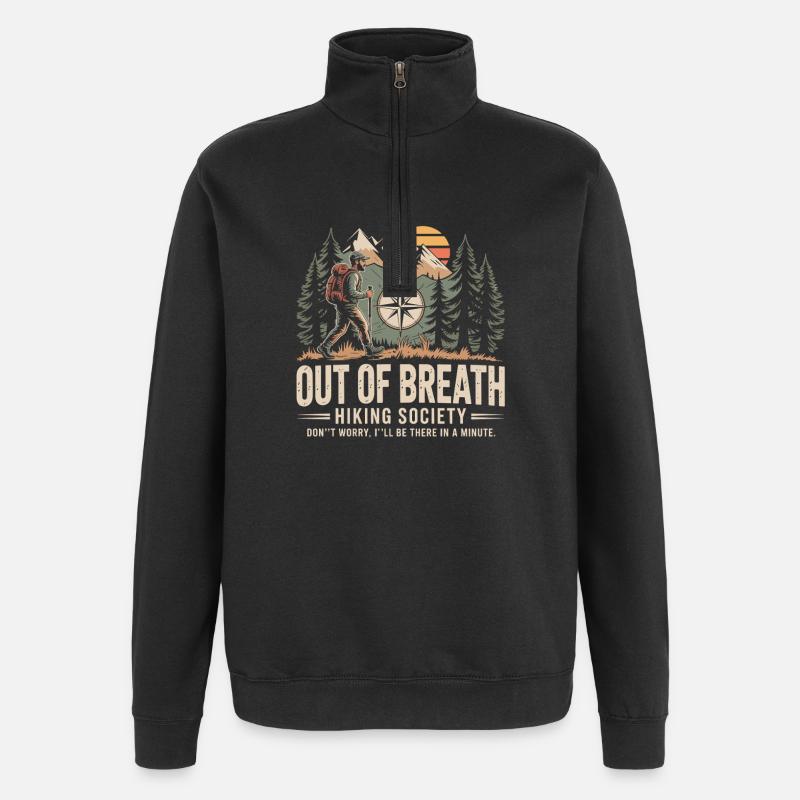 Société de randonnée essoufflée - Sweat à zip 1/4 - noir