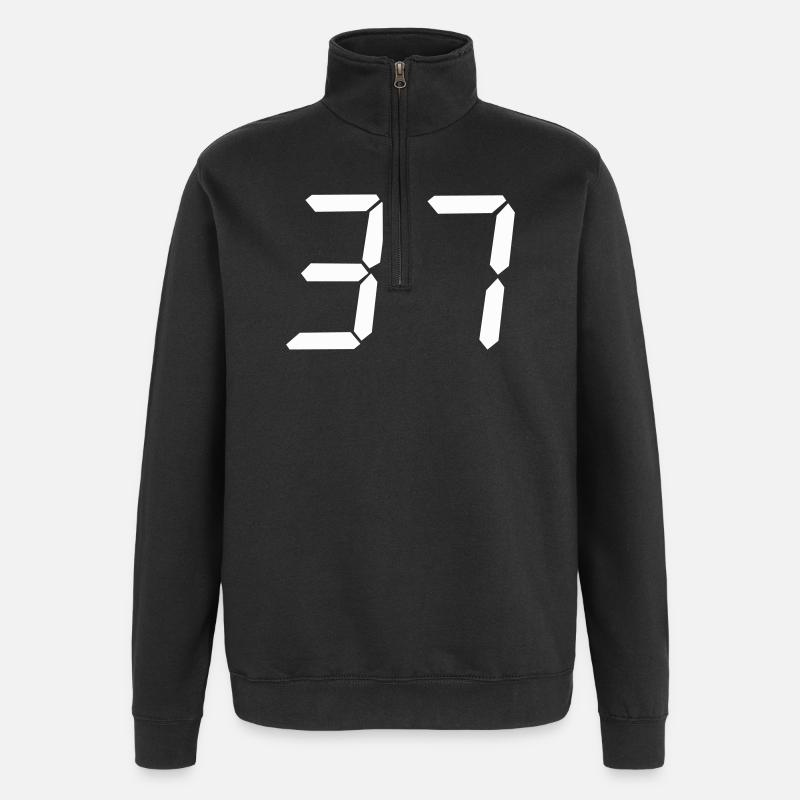 digitale_zahl_37- - Quarter-Zip Sweatshirt - black