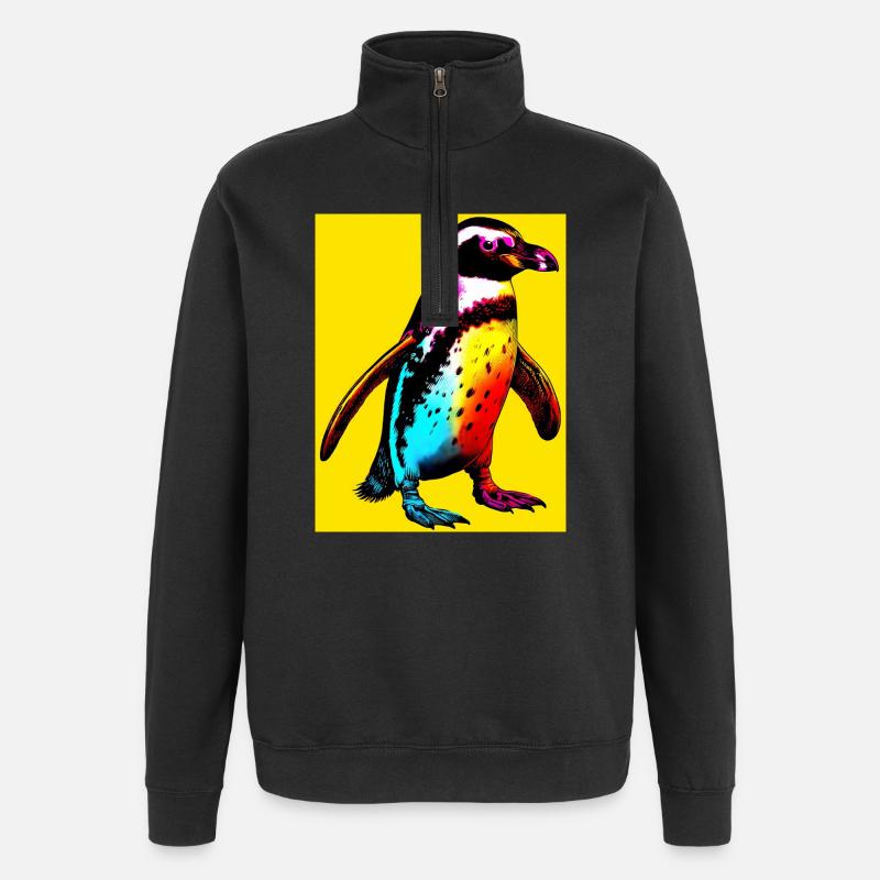 Pinguin - Quarter-Zip-Sweatshirt - Schwarz