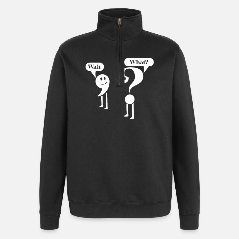 English Grammar Punctuation Teacher Student - Quarter-Zip Sweatshirt - black