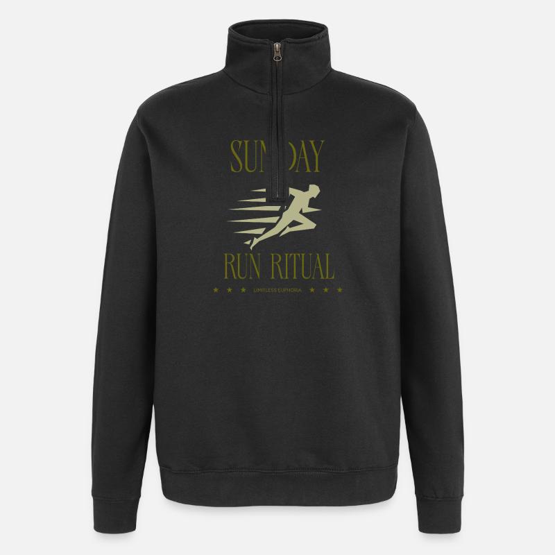 Runner - Sunday Run Ritual - Quarter-Zip Sweatshirt - black
