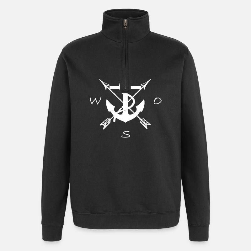Conception de la boussole d’ancrage - Sweat à zip 1/4 - noir
