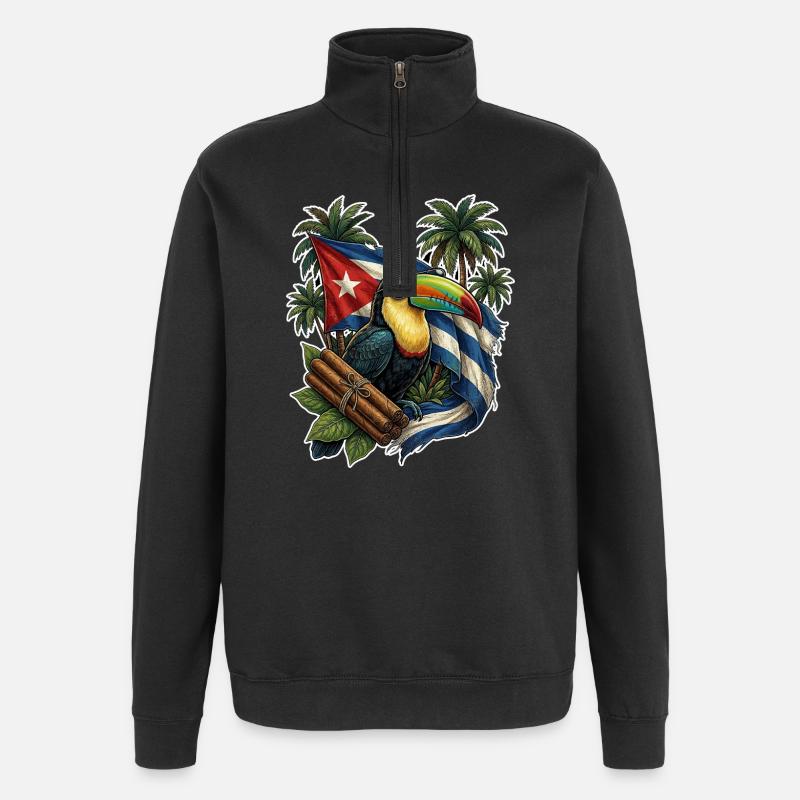 Cigare de toucan de Cuba - Sweat à zip 1/4 - noir