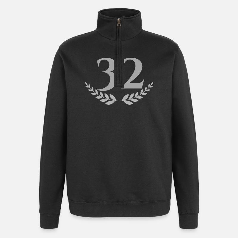 32 - Sweat à zip 1/4 - noir