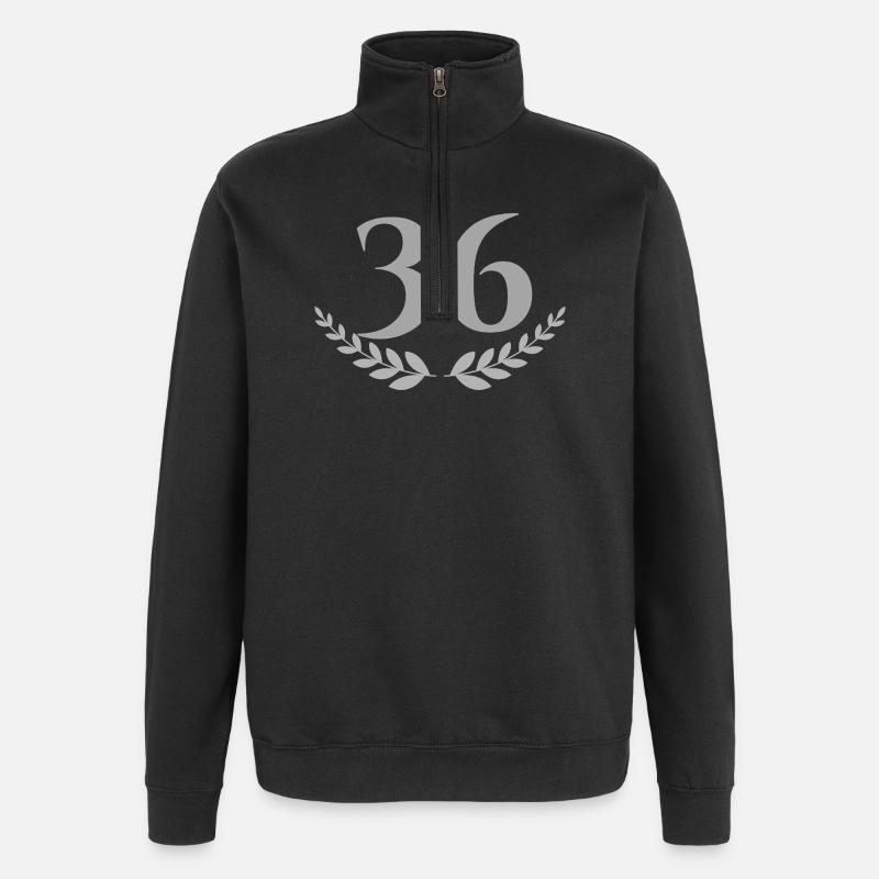 36 - Quarter-Zip-Sweatshirt - Schwarz