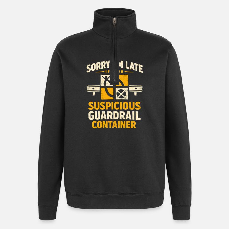 Zu spät wegen Geocaching - Quarter-Zip-Sweatshirt - Schwarz