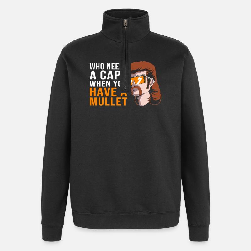 Coupe mulet Coupe mulet - Sweat à zip 1/4 - noir