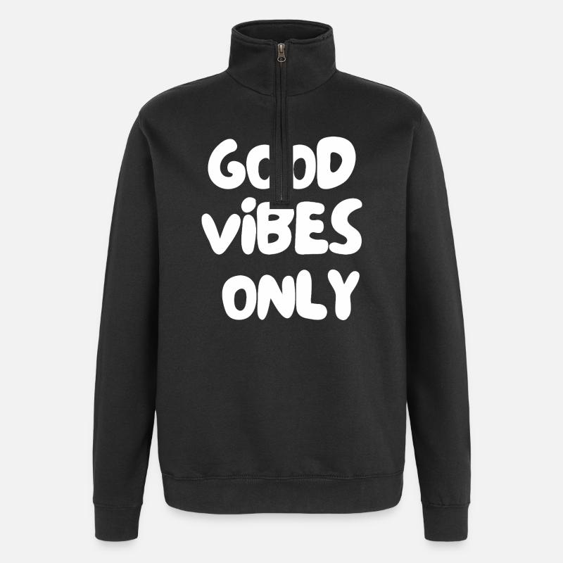 positive energy - Quarter-Zip Sweatshirt - black