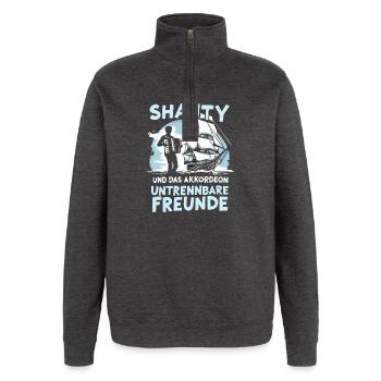 Shanty und das Akkordeon - Untrennbare Freunde - Quarter-Zip-Sweatshirt - Anthrazit - Vorne - AI Model Female 172 light (172cm) & AI Model Male 178 dark (178cm)