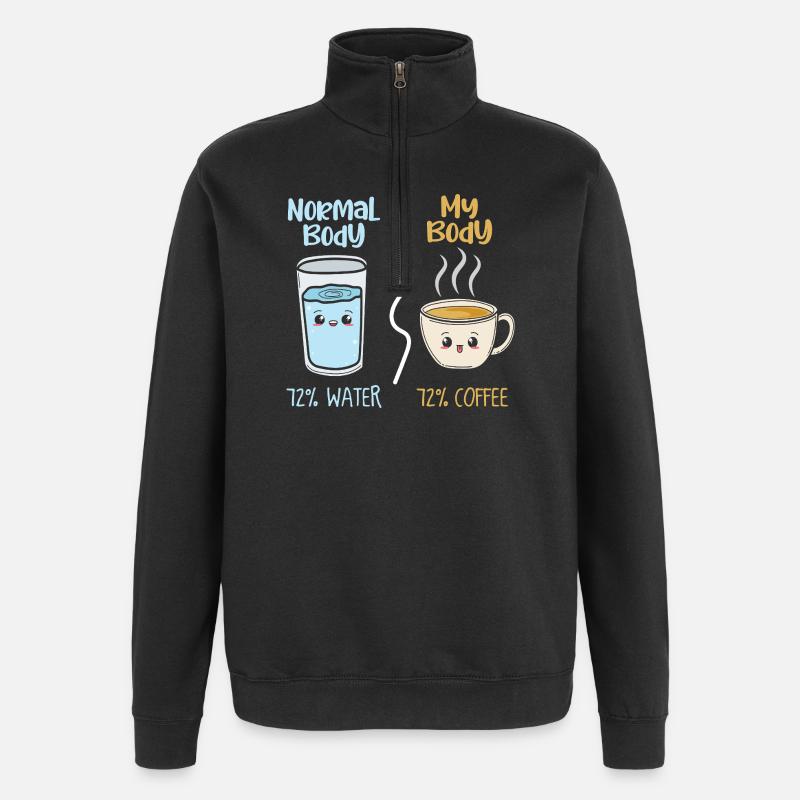 Café vs eau 72 % - Sweat à zip 1/4 - noir