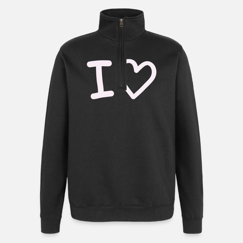 i_love - Quarter-Zip Sweatshirt - black