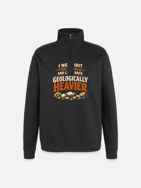 Harder back | Geology Stone Collector - Quarter-Zip Sweatshirt - black