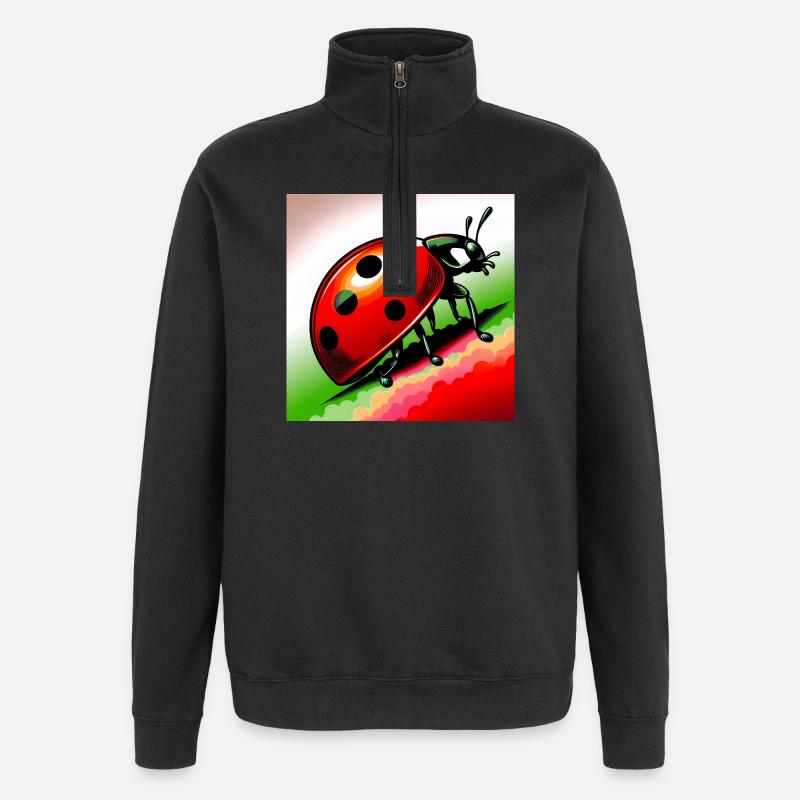 Marienkäfer - Quarter-Zip-Sweatshirt - Schwarz