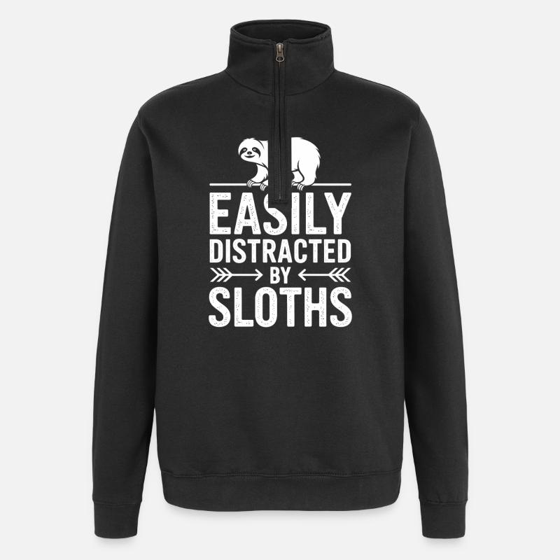 Sloth Sayings Funny Sloths Gift - Quarter-Zip Sweatshirt - black