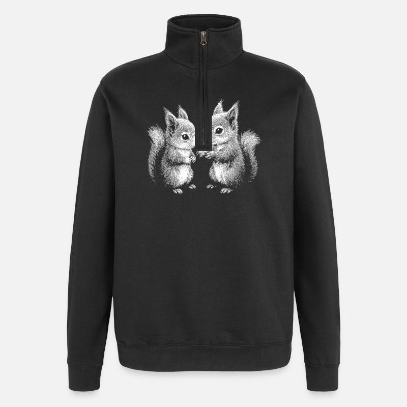Squirrel - Quarter-Zip Sweatshirt - black