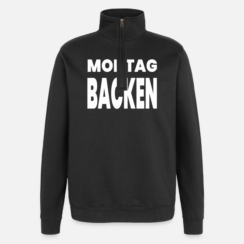 Backen - Quarter-Zip-Sweatshirt - Schwarz