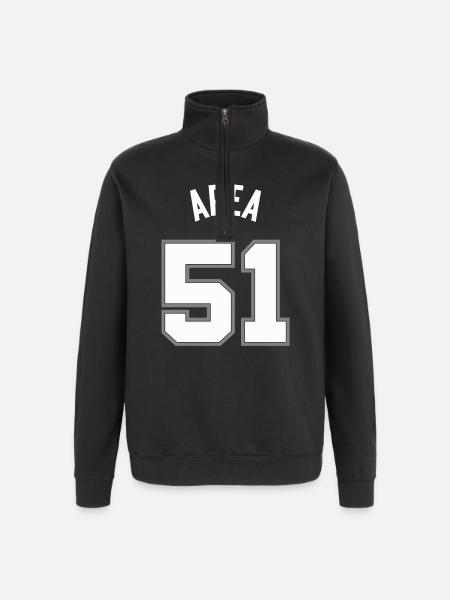 ZONE 51 White - Sweat à zip 1/4 - noir