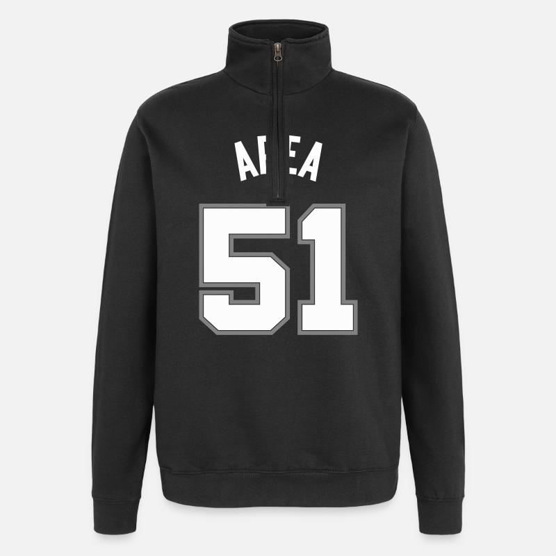 GEBIET 51 Weiß - Quarter-Zip-Sweatshirt - Schwarz