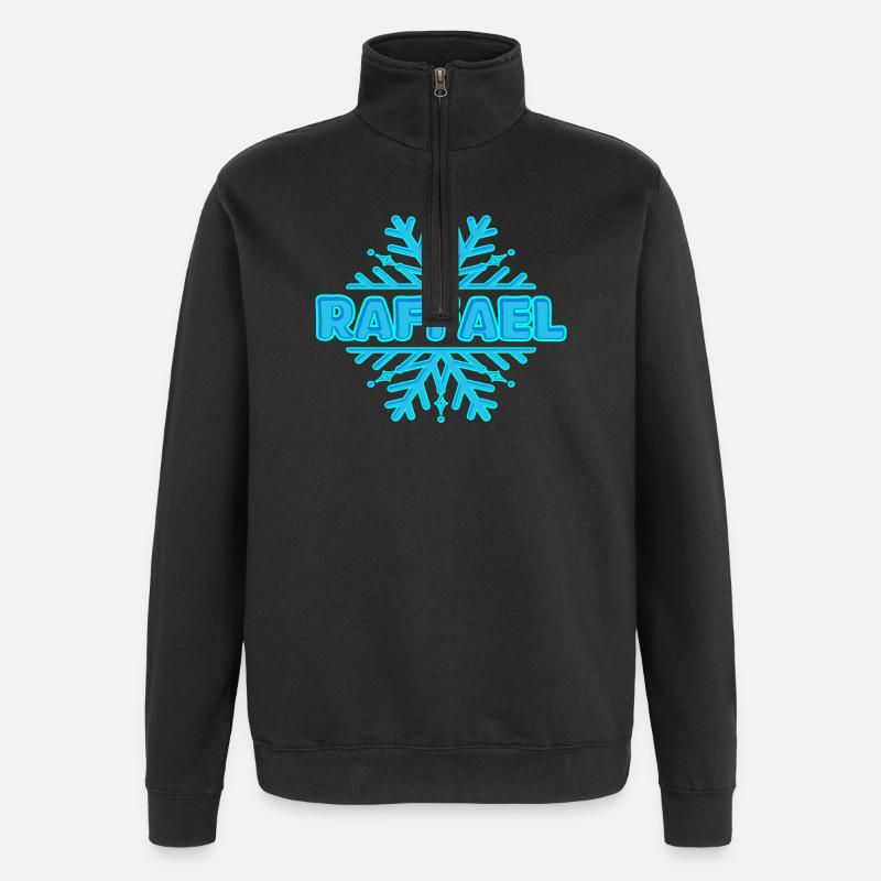 Prénom Raffael - Sweat à zip 1/4 - noir