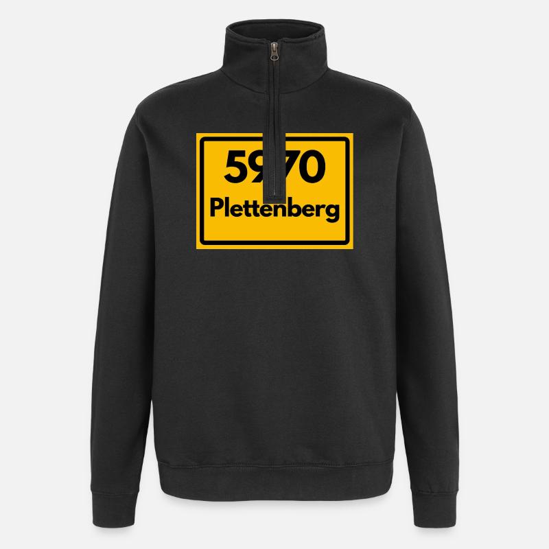 OLD POSTCODE POSTCODE RETRO 5970 PLETTENBERG - Quarter-Zip Sweatshirt - black