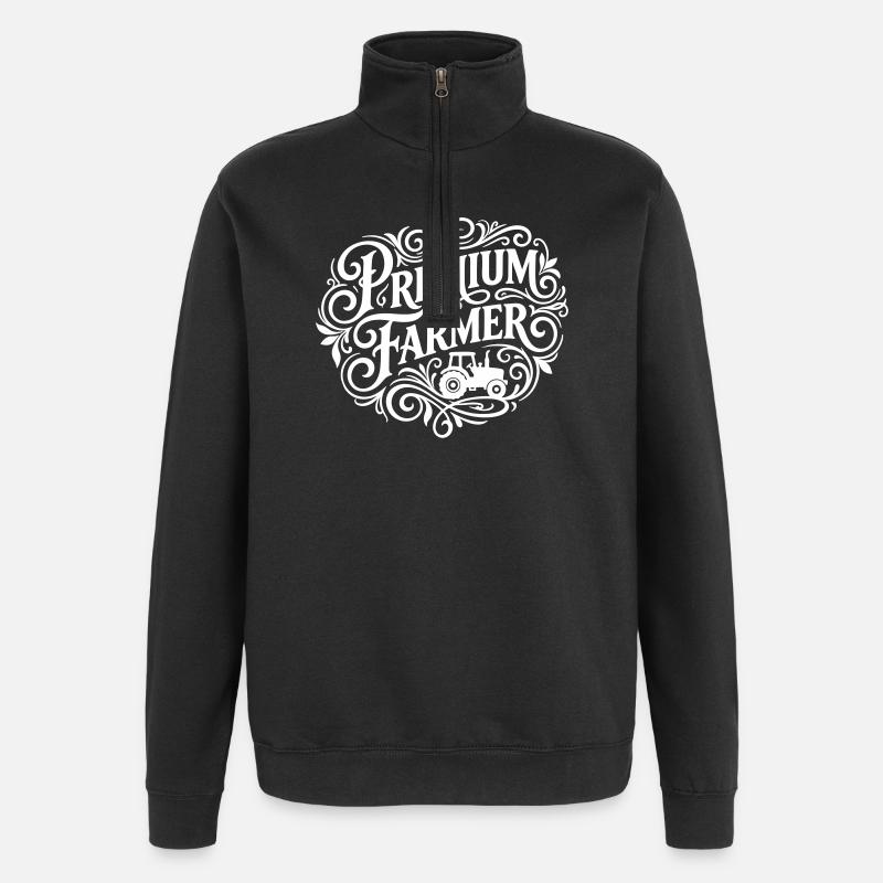 Premium Farmer Saying Farmer - Quarter-Zip Sweatshirt - black