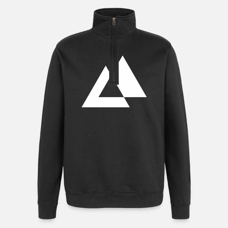Geometric Triangles design - Quarter-Zip Sweatshirt - black