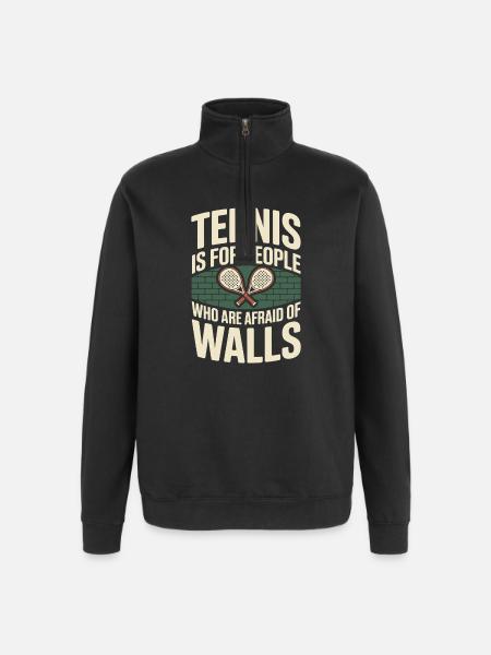 Padel Tennis Is For People Who Are Afraid Of Walls - Quarter-Zip Sweatshirt - black