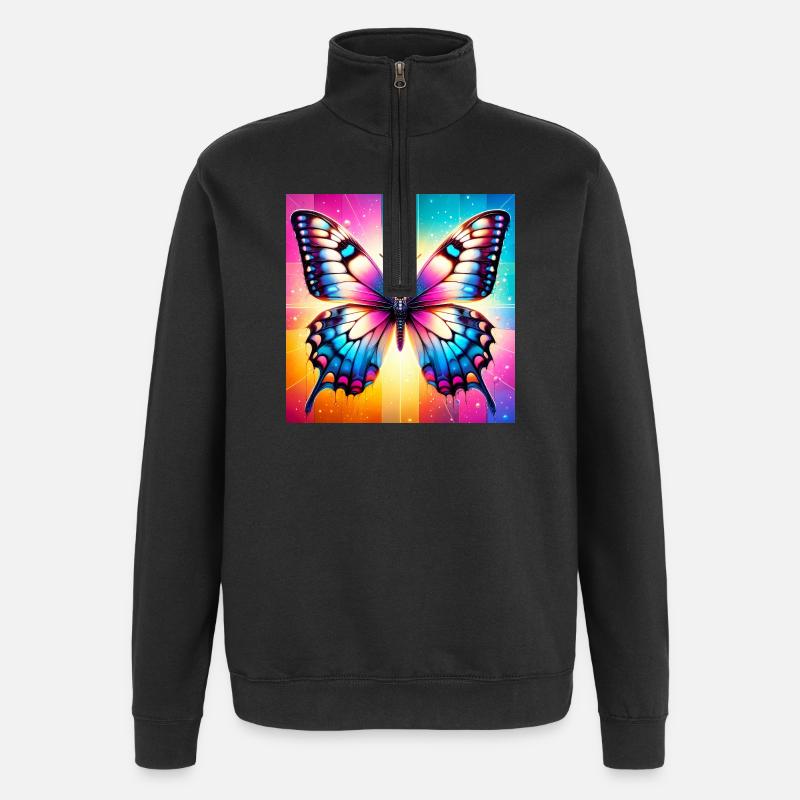 papillon - Sweat à zip 1/4 - noir
