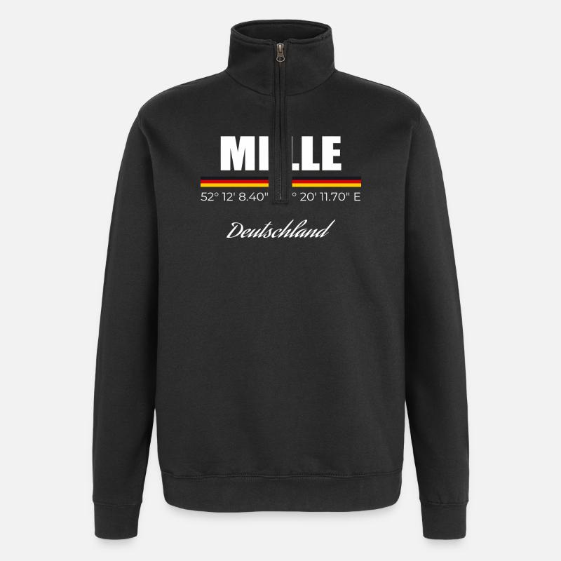 Melle - Quarter-Zip-Sweatshirt - Schwarz