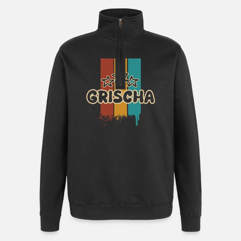 Geschenkidee Grischa - Quarter-Zip-Sweatshirt - Schwarz
