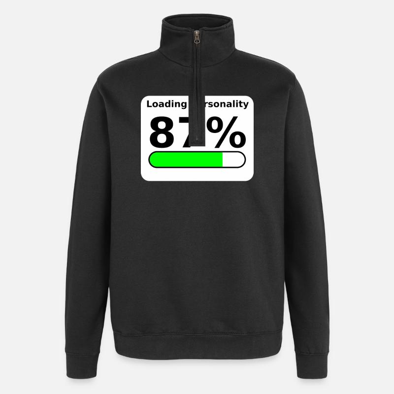 Loading Personality 87% – Nerdy Statement Tee - Quarter-Zip-Sweatshirt - Schwarz