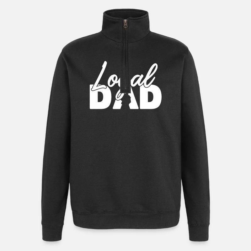Loyal Dad Silhouette Fatherhood Pride - Quarter-Zip Sweatshirt - black