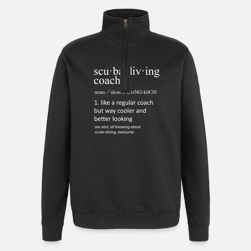 Scuba Diving Coach Definition Diver - Quarter-Zip Sweatshirt - black