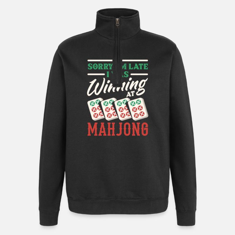 It's Mahjong Time - Quarter-Zip Sweatshirt - black