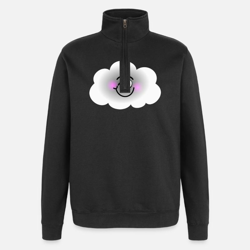 Happy Cloud - Quarter-Zip Sweatshirt - black
