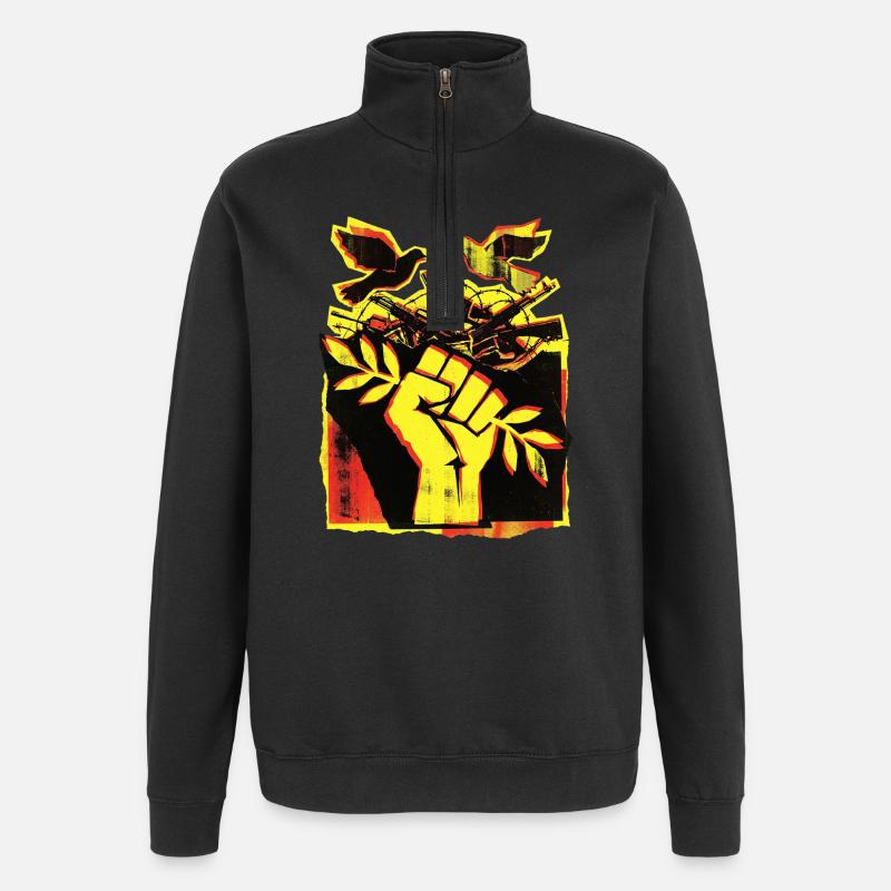 Peace Peace Pacifists - Quarter-Zip Sweatshirt - black