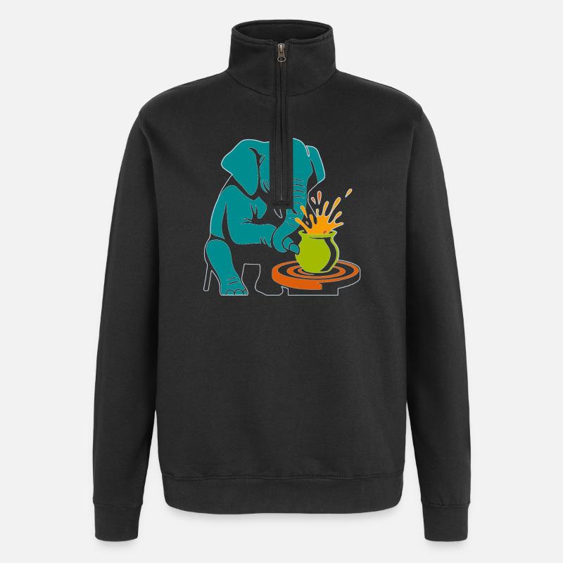 Maître des Troncs - Anarchie de l’Émail - Sweat à zip 1/4 - noir