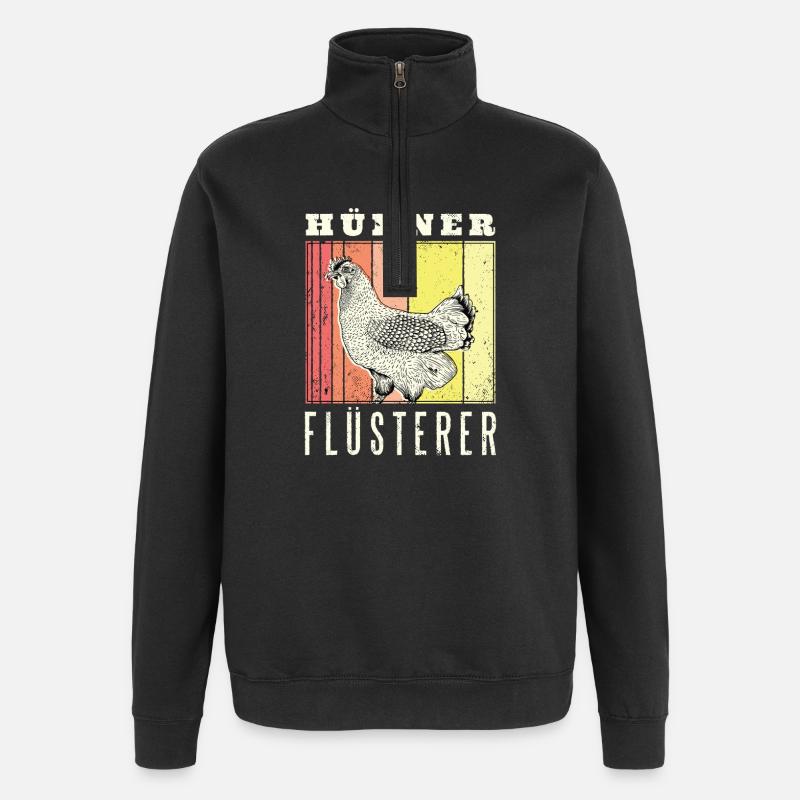 Hühner Flüsterer - Quarter-Zip-Sweatshirt - Schwarz
