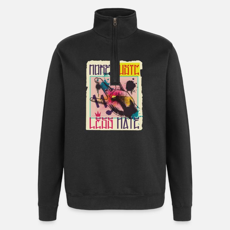 Music Graffiti - Quarter-Zip Sweatshirt - black
