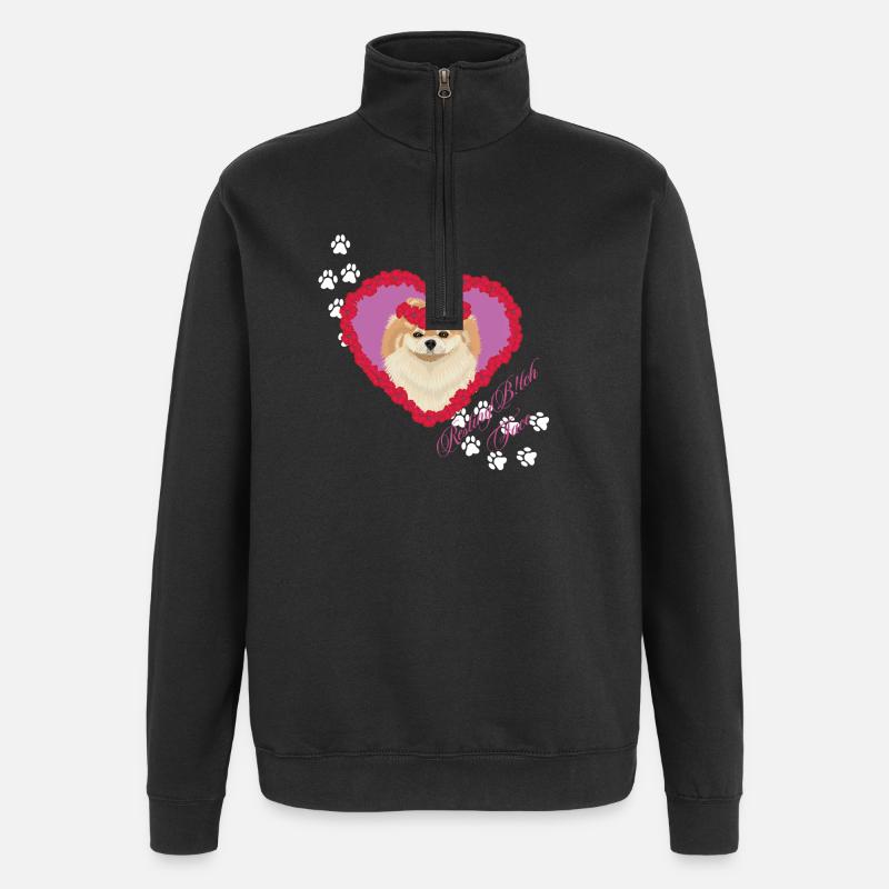 Resting B!tch Face Pomeranian - Quarter-Zip Sweatshirt - black