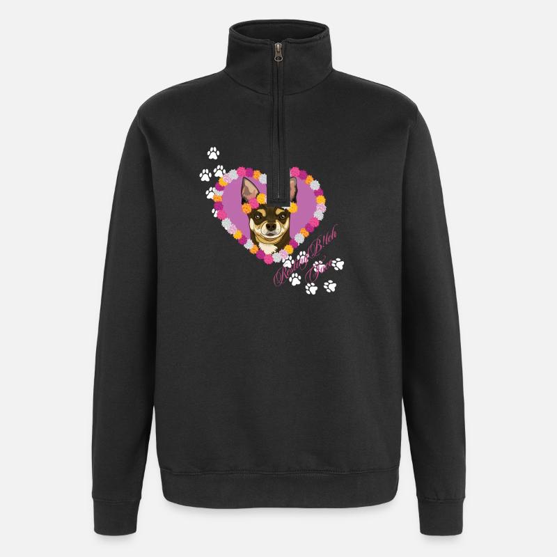Resting B!tch Face Chihuahua - Quarter-Zip Sweatshirt - black