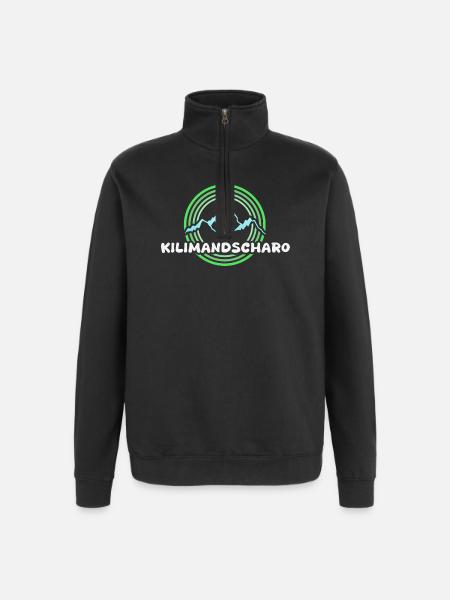 Kilimanjaro as hiking - Quarter-Zip Sweatshirt - black