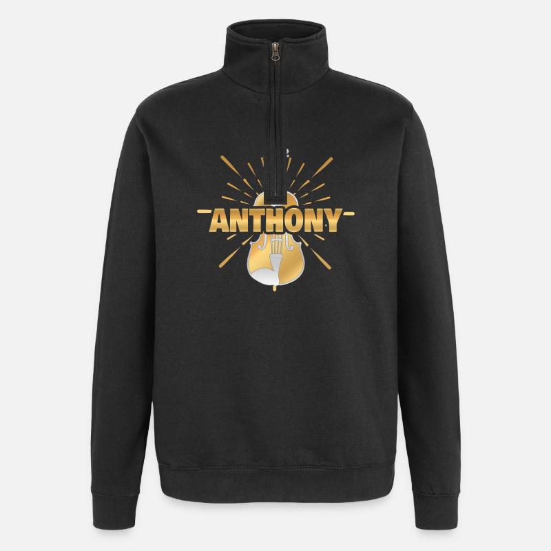 Anthony - Quarter-Zip Sweatshirt - black