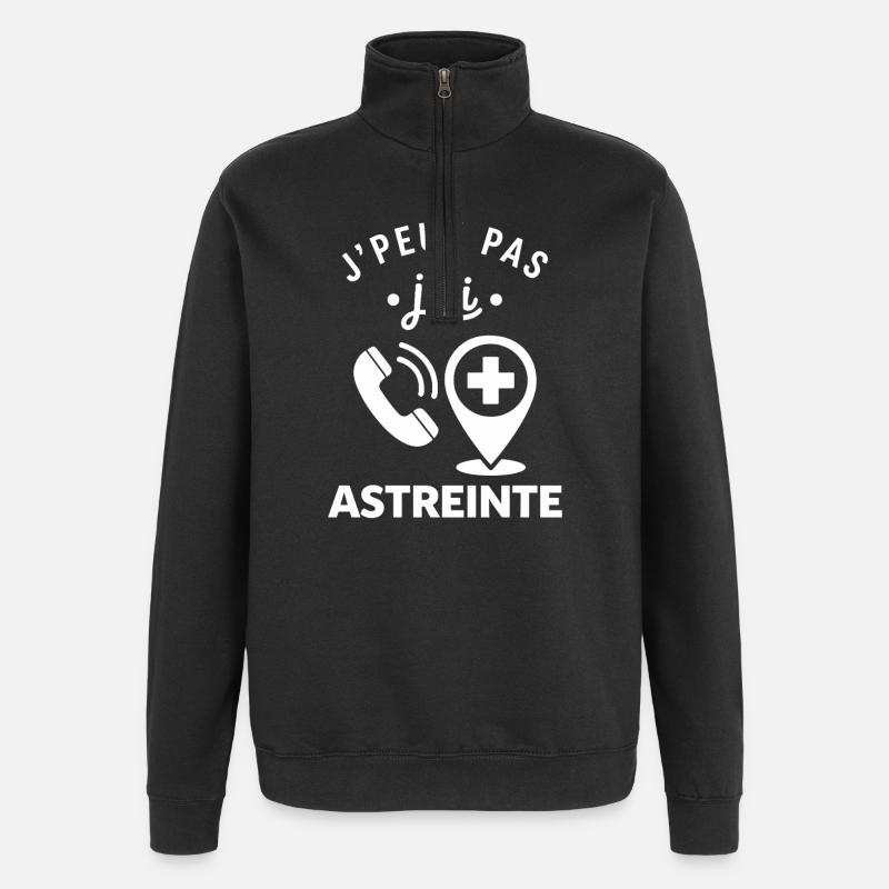 J'peux pas j'ai astreinte - Sweat à zip 1/4 - noir