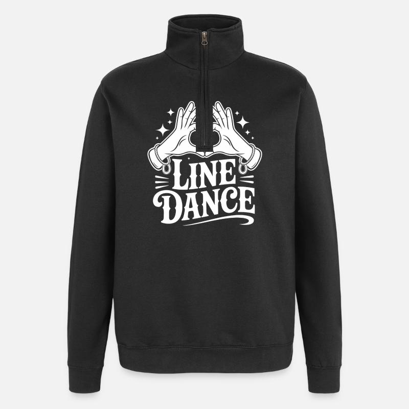 Line Dance Kærlighed - Sweatshirt med 1/4 lynlås - sort