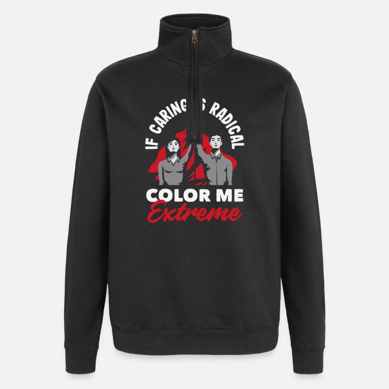 radicalized by fundamental - Quarter-Zip Sweatshirt - black