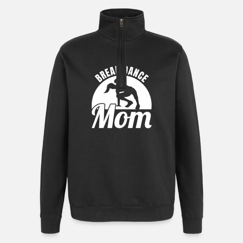 Breakdance-mor - Sweatshirt med 1/4 lynlås - sort