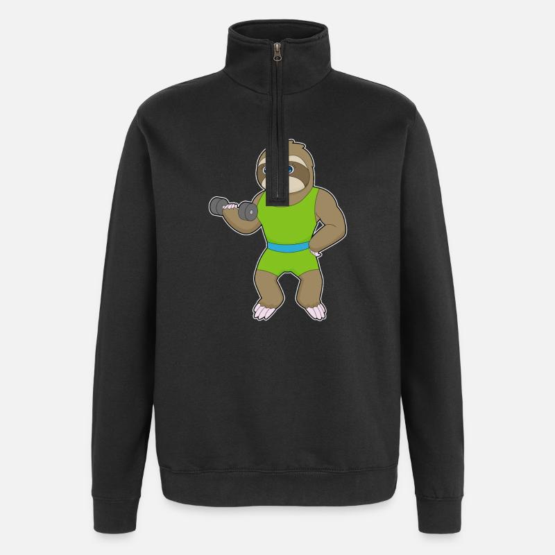 Dovendyrsbodybuilder kvinde - Sweatshirt med 1/4 lynlås - sort