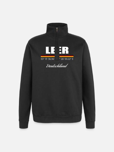 Leer - Quarter-Zip-Sweatshirt - Schwarz